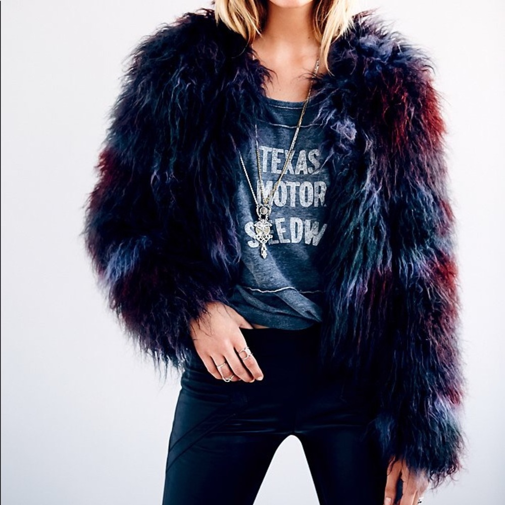 Free People Fur Cropped Jacket